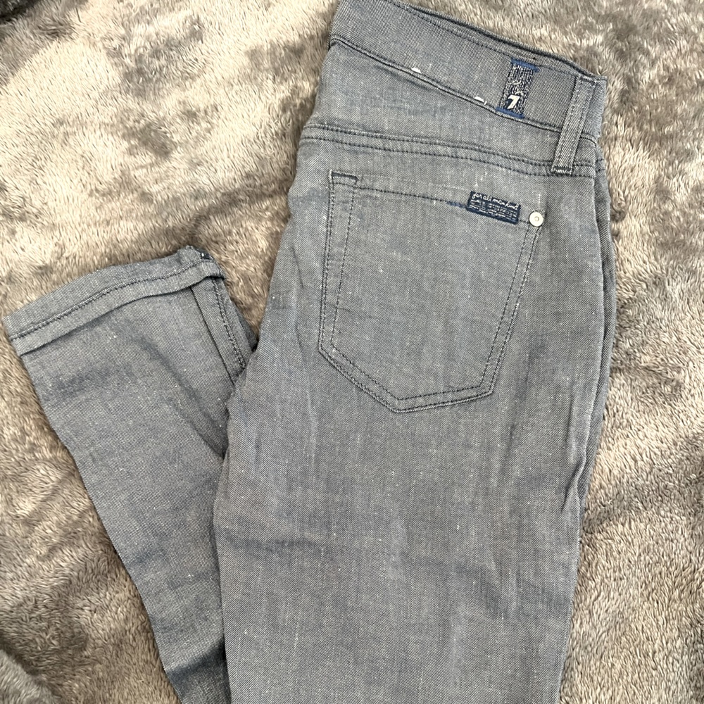 Chambray Linen Boyfriend Jeans
